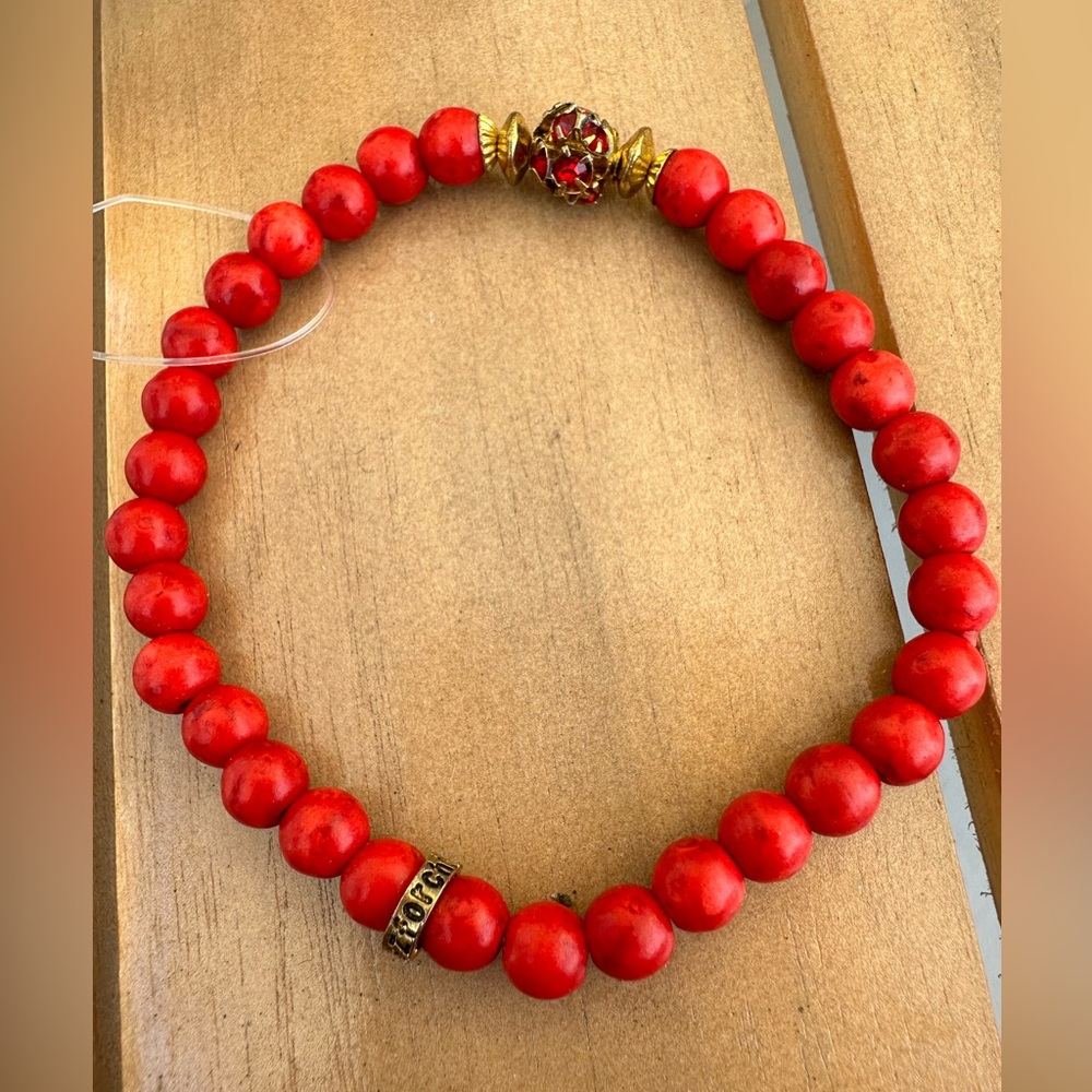 Red Small stone bracelet with red stones